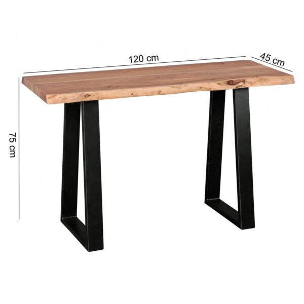 Konsolentisch natur schwarz Akazie B/H/T: ca. 120x75x45 cm Konsolentisch natur schwarz Akazie B/H/T: ca. 120x75x45 cm – Bild 2