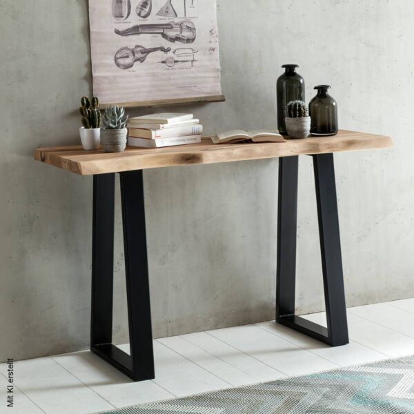Konsolentisch natur schwarz Akazie B/H/T: ca. 120x75x45 cm Konsolentisch natur schwarz Akazie B/H/T: ca. 120x75x45 cm – Bild 5