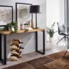 Konsolentisch natur schwarz pulverbeschichtet MDF Eisen B/H/T: ca. 120x75,5x39 cm – Bild 2
