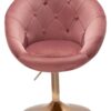 Wohnling Sessel rosa gold Samt Eisen B/H/T: ca. 67x80x62 cm – Bild 5