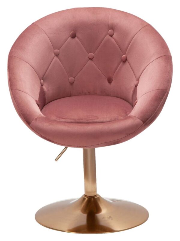 Wohnling Sessel rosa gold Samt Eisen B/H/T: ca. 67x80x62 cm – Bild 5