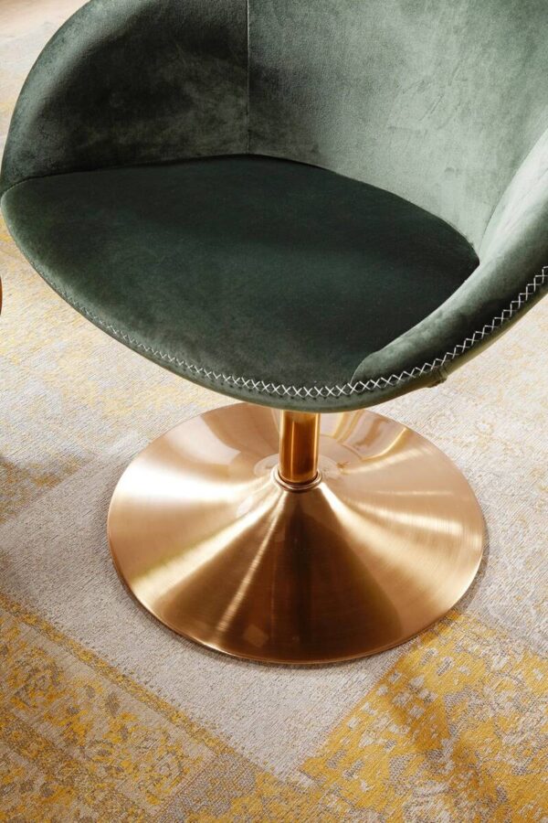Wohnling Sessel grün gold Stoff Eisen B/H/T: ca. 70x79x70 cm – Bild 3