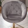Wohnling Sessel grau gold Stoff Eisen – Bild 2
