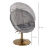 Wohnling Sessel grau gold Stoff Eisen – Bild 3