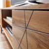 Lowboard Eiche Nachbildung schwarz pulverbeschichtet B/H/T: ca. 160x45x40 cm – Bild 3