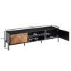 Lowboard schwarz Eiche dunkel Nachbildung schwarz pulverbeschichtet B/H/T: ca. 163x45x40 cm – Bild 2
