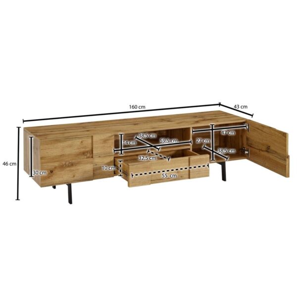Lowboard Eiche Nachbildung B/H/T: ca. 160x46x43 cm Lowboard Eiche Nachbildung B/H/T: ca. 160x46x43 cm – Bild 3