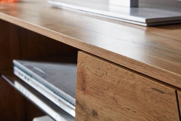 Lowboard Eiche Nachbildung glasklar B/H/T: ca. 160x50x40 cm – Bild 3