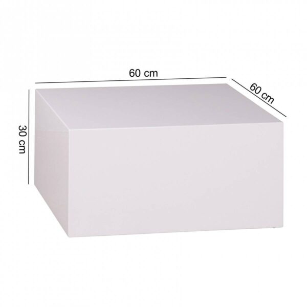 Couchtisch weiß Lack Hochglanz B/H/T: ca. 60x30x60 cm Couchtisch weiß Lack Hochglanz B/H/T: ca. 60x30x60 cm – Bild 5