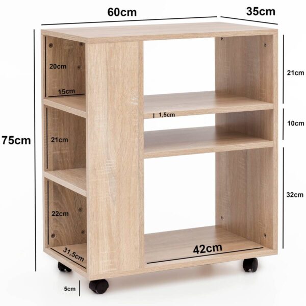 Regal Eiche Sonoma Nachbildung B/H/T: ca. 60x75x35 cm – Bild 2
