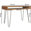 Schreibtisch natur schwarz matt B/H/T: ca. 110x76x60 cm – Bild 3