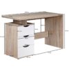 Schreibtisch Eiche Sonoma Nachbildung weiß B/H/T: ca. 120x76x53 cm Schreibtisch Eiche Sonoma Nachbildung weiß B/H/T: ca. 120x76x53 cm – Bild 3