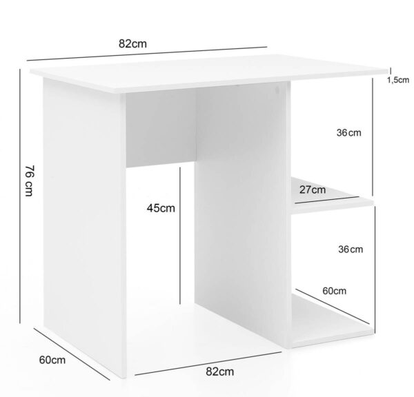 Schreibtisch weiß B/H/T: ca. 82x76x60 cm – Bild 4
