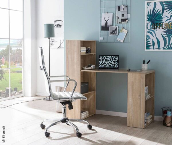 Schreibtisch Eiche Sonoma Nachbildung B/H/T: ca. 50x120x120 cm Schreibtisch Eiche Sonoma Nachbildung B/H/T: ca. 50x120x120 cm – Bild 5