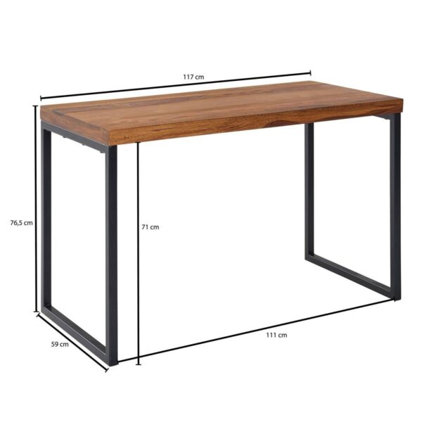 Schreibtisch natur schwarz pulverbeschichtet B/H/T: ca. 117x76,5x59 cm – Bild 2