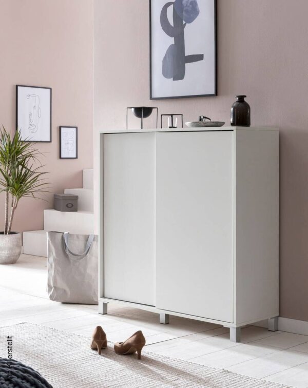 Schuhschrank weiß B/H/T: ca. 100x108x37,5 cm – Bild 2
