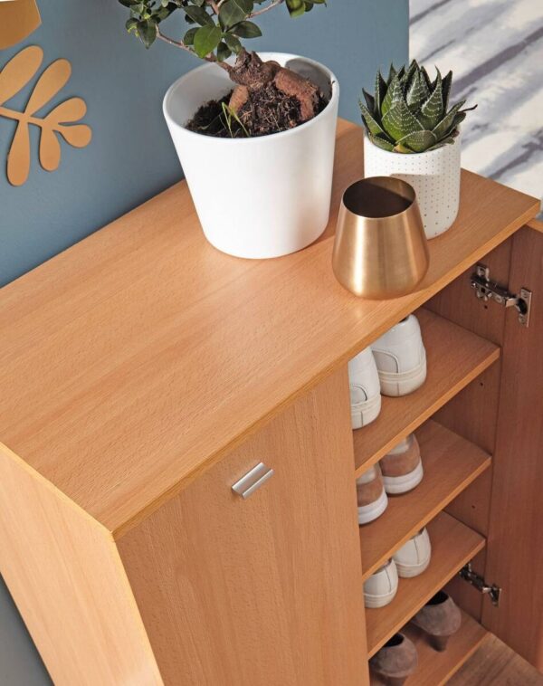 Schuhschrank buche Nachbildung silber B/H/T: ca. 60x90x35 cm – Bild 3
