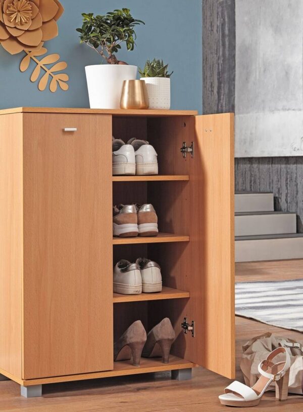 Schuhschrank buche Nachbildung silber B/H/T: ca. 60x90x35 cm – Bild 4