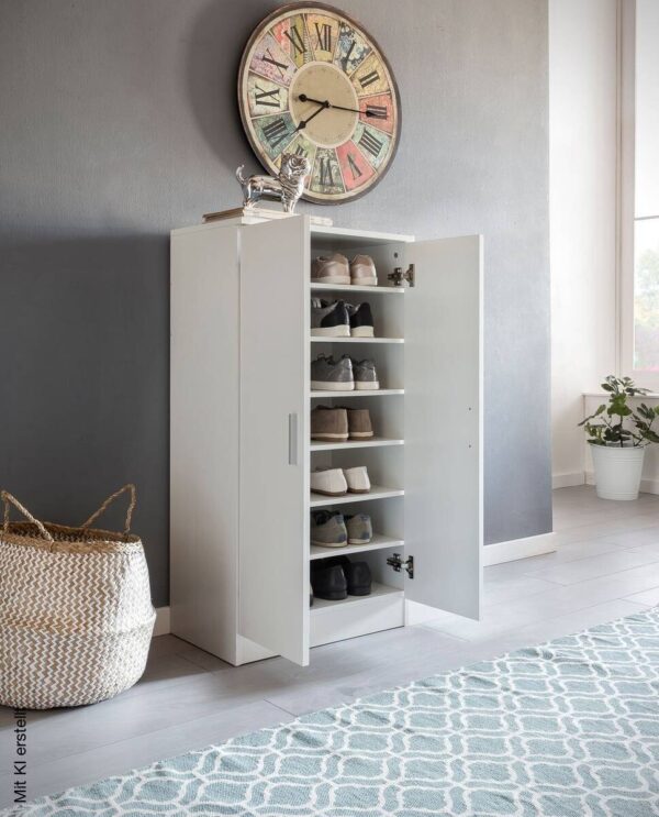 Schuhschrank weiß B/H/T: ca. 55x108x35 cm – Bild 4