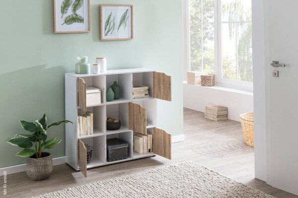 Sideboard weiß Eiche Sonoma Nachbildung B/H/T: ca. 89x91x29 cm Sideboard weiß Eiche Sonoma Nachbildung B/H/T: ca. 89x91x29 cm – Bild 5