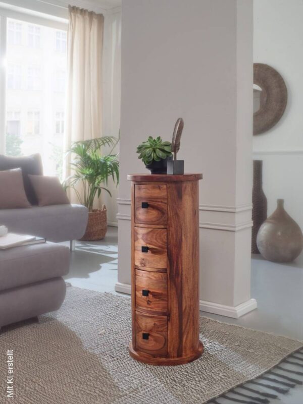 Sideboard natur schwarz B/H/T: ca. 35x85x35 cm – Bild 2