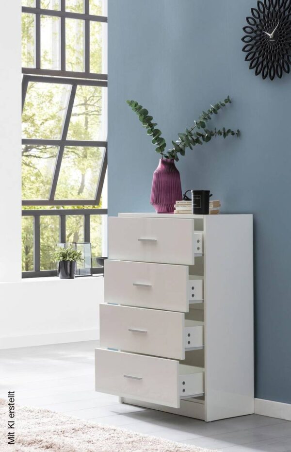 Sideboard weiß B/H/T: ca. 60x90x30 cm – Bild 3