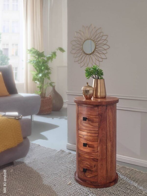 Sideboard natur schwarz lackiert B/H/T: ca. 35x65x35 cm – Bild 3
