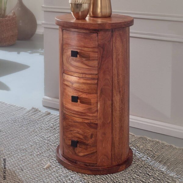 Sideboard natur schwarz lackiert B/H/T: ca. 35x65x35 cm – Bild 4