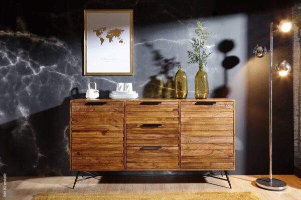 Sideboard natur schwarz B/H/T: ca. 160x88x40 cm – Bild 5