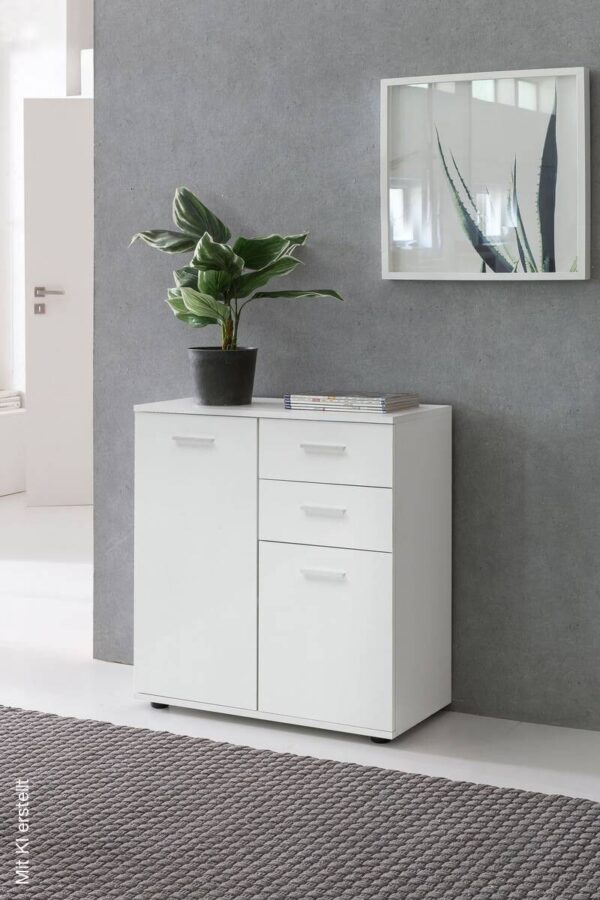 Sideboard weiß B/H/T: ca. 71x78x35,5 cm – Bild 5