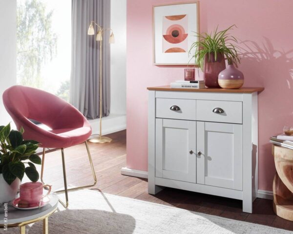 Sideboard weiß buche Nachbildung Alu B/H/T: ca. 79x81x34,5 cm – Bild 5