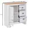 Sideboard weiß natur B/H/T: ca. 79x81x35 cm – Bild 3