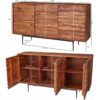 Sideboard natur beschichtet schwarz lackiert B/H/T: ca. 150x81x41 cm – Bild 2