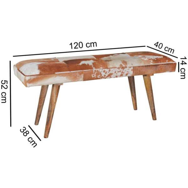 Wohnling Sitzbank natur Echtholz B/H/T: ca. 120x52x40 cm Wohnling Sitzbank natur Echtholz B/H/T: ca. 120x52x40 cm – Bild 5