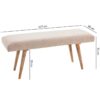 Wohnling Sitzbank beige natur Stoff Echtholz B/H/T: ca. 117x51x38 cm – Bild 2