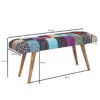 Wohnling Sitzbank bunt natur Stoff Echtholz B/H/T: ca. 117x51x38 cm Wohnling Sitzbank bunt natur Stoff Echtholz B/H/T: ca. 117x51x38 cm – Bild 2