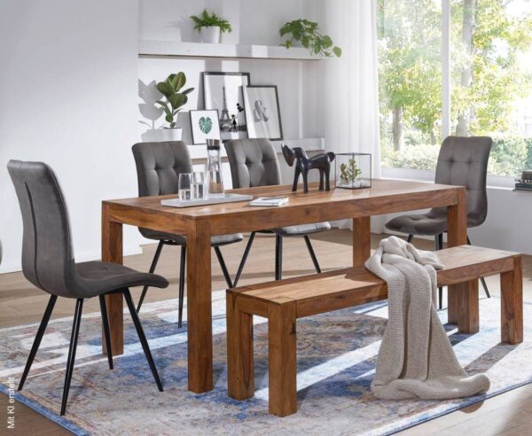 Wohnling Sitzbank natur Echtholz B/H/T: ca. 160x45x35 cm – Bild 2