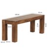 Wohnling Sitzbank natur Echtholz B/H/T: ca. 120x45x35 cm – Bild 2
