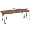 Wohnling Sitzbank natur schwarz Echtholz Metall B/H/T: ca. 120x45x40 cm – Bild 4