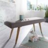Wohnling Sitzbank grau natur Stoff Echtholz B/H/T: ca. 117x51x38 cm – Bild 3