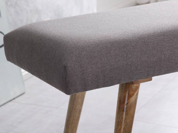 Wohnling Sitzbank grau natur Stoff Echtholz B/H/T: ca. 117x51x38 cm – Bild 5