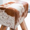 Wohnling Sitzhocker natur natur Leder Echtholz B/H/T: ca. 40x47x25 cm – Bild 5