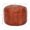 Wohnling Sitzhocker braun Leder B/H/T: ca. 52x42x52 cm – Bild 4