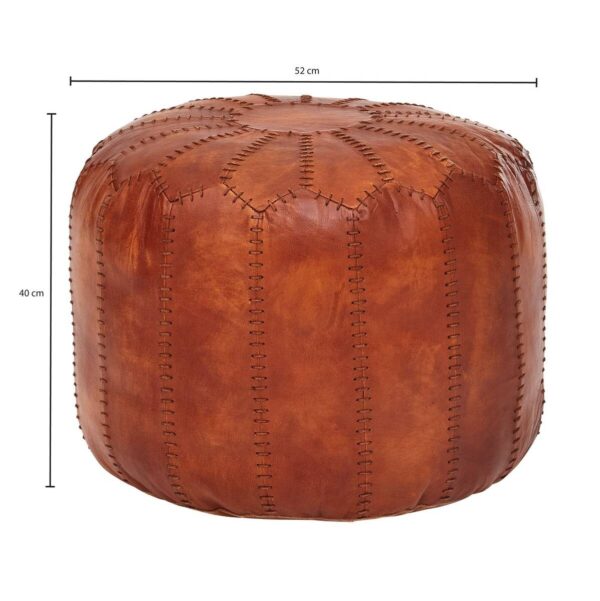 Wohnling Sitzhocker braun Leder B/H/T: ca. 52x42x52 cm – Bild 4