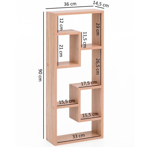 Wandregal Eiche Sonoma Nachbildung B/H/T: ca. 36x90x14,5 cm – Bild 2