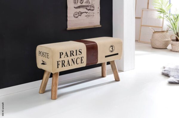 Wohnling Sitzbank beige B/H/T: ca. 91x51x30 cm – Bild 2