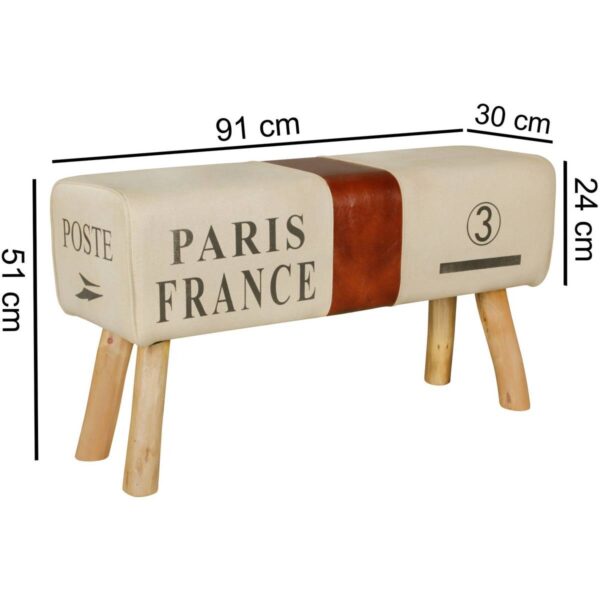 Wohnling Sitzbank beige B/H/T: ca. 91x51x30 cm – Bild 5