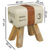 Wohnling Sitzhocker beige B/H/T: ca. 40x47x30 cm – Bild 2