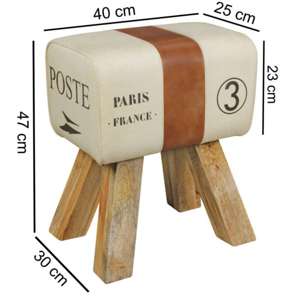 Wohnling Sitzhocker beige B/H/T: ca. 40x47x30 cm – Bild 2