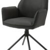 Stuhl BLAIR 2er-Set anthrazit Vintage schwarz Stoff Metall B/H/T: ca. 57x89x61 cm – Bild 2